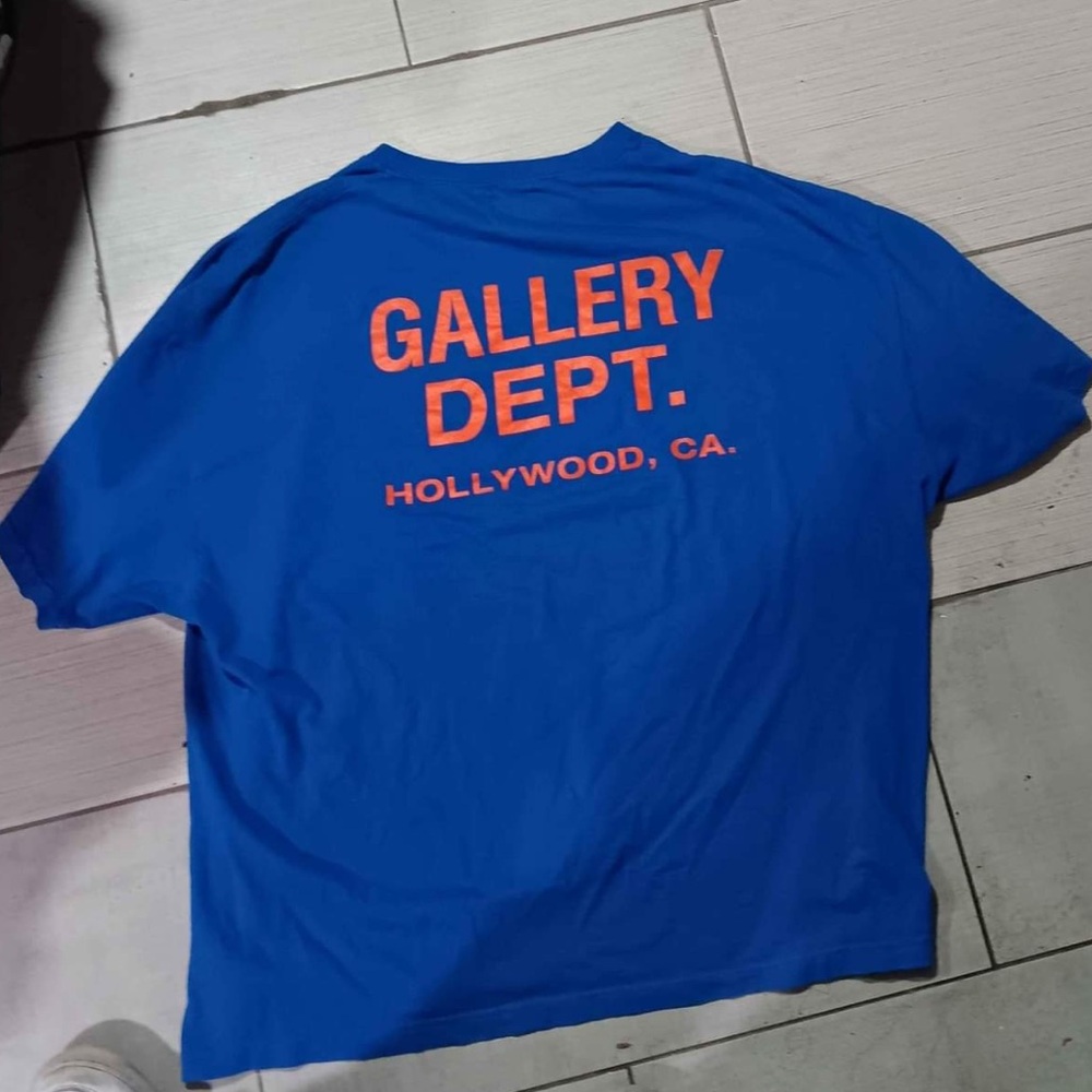 Gallery Dept Royal Blue Tee with Orange Logo